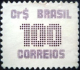 Selo postal do Brasil de 1985 Tipo Cifra Cr$ 100 - 634 U