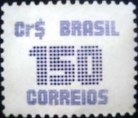 Selo postal do Brasil de 1985 Tipo Cifra Cr$ 150 N