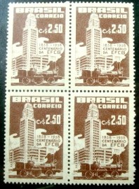 Quadra de selos postais de 1958 Central do Brasil