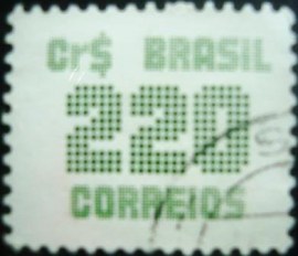 Selo postal do Brasil de 1985 Tipo Cifra Cr$ 220 - 637 U