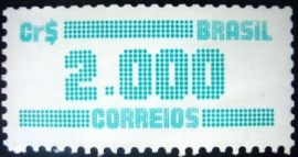 Selo postal do Brasil de 1986 Tipo Cifra Cr$ 2000 N