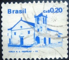 Selo postal do Brasil de 1986 Igreja N.S.Assunção  U