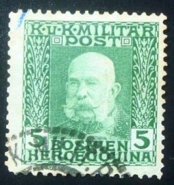 Selo postal da Áustria de 1912 Emperor Franz Joseph I 5