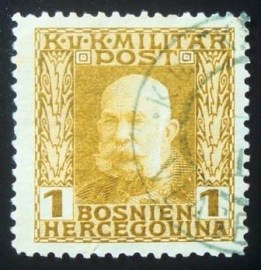 Selo postal da Áustria de 1912 Emperor Franz Joseph I 1