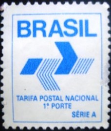 Selo postal do Brasil de 1988 CF 1º Porte 12,5 x 13 M