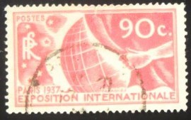 Selo postal da França de 1936 Globe 90c