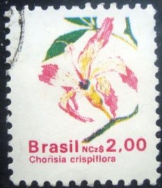 Selo postal regular emitido no Brasil em 1989 - 673 U