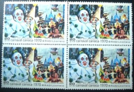 Quadra de selos postais do Brasil de 1969 Carnaval Carioca 20