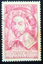 Selo postal da França de 1935 Cardinal de Richelieu