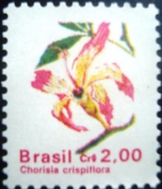 Selo postal do Brasil de 1990 Paineira-chorisia