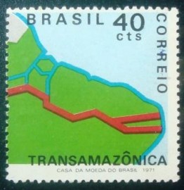 Selo postal do Brasil de 1971 Transamazônica 40 - C 699 N