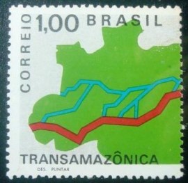 Selo postal do Brasil de 1971 Transamazônica 1 - C 700 N