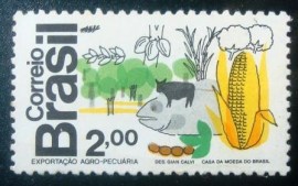 Selo postal do Brasil de 1972 Exportação Agropecuária