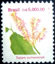 Selo postal regular emitido no Brasil em 1992 - 688 N