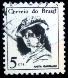 Par de selos postais do Brasil de 1967 Anita Garibaldi
