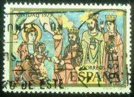 Selo postal da Espanha de 1977 Adoration of the Kings