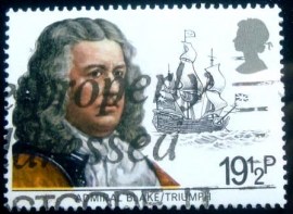 Selo postal do Reino Unido de 1982 Admiral Blake and Triumph