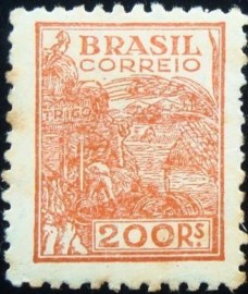 Selo postal do Brasil de 1943 Agricultura 200