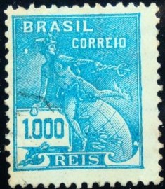 Selo postal do Brasil de 1929 Mercúrio 1000