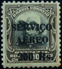 Selo postal do Brasil de 1927 Hermes da Fonseca 200/1$