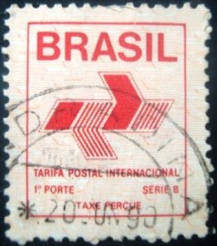 Selo postal do Brasil de 1989 1º Porte Internacioinal
