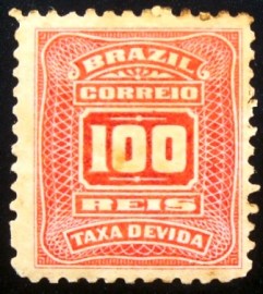 Selo postal do Brasil de 1906 Cifra ABN 100 - X 30 N