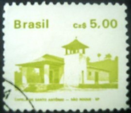 Selo postal do Brasil de 1988 Capela S. Antonio U