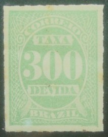 Selo postal do Brasil de 1890 Tipo Cifra ABN coloridos 300