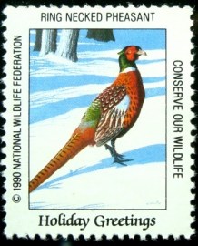 Selo cinderela de 1990 Ring Necked Pheasant