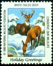Selo cinderela de 1990 White Tailed Deer