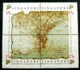 Série postal de Singapura de 1989 Maps of Singapore
