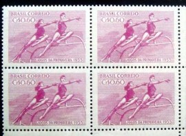 Quadra de selos postais do Brasil de 1955 Jogos da Primavera