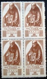 Quadra de selos postais do Brasil de 1967 Frei Vicente