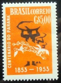 Selo postal do Brasil de 1953 Centenário do Paraná