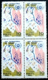 Quadra de selos postais do Brasil de 1967 Ano do Turismo