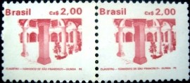 Par de selos postais regulares emitidos no Brasil em 1986 -  648 M PR