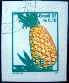 Selo postal do Brasil de 1998 Abacaxi 1mm U