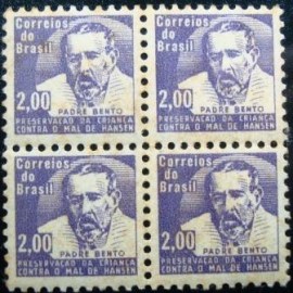 Quadra de selos postais do Brasil de 1965 Padre Bento H 11