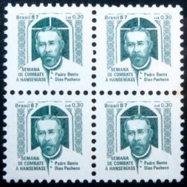 Quadra de selos postais do Brasil de 1987 Padre Bento H 24