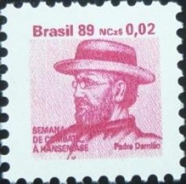 Selo postal do Brasil de 1989 Padre Damião de 1989 H 26 N
