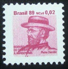 Selo postal do Brasil de 1989 Padre Damião de 1989