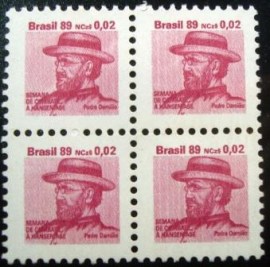 Quadra de selos postais do Brasil de 1989 Padre Damião de 1989 H26