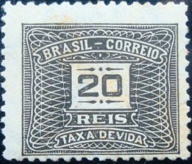 Selo postal do Brasil de 1931 Taxa Devida 20 Réis