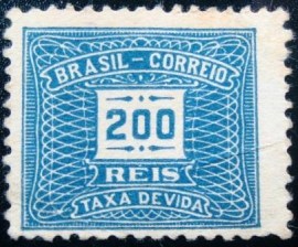 Selo postal do Brasil de 1919 Cifra Horizontal 200 - X 45 N