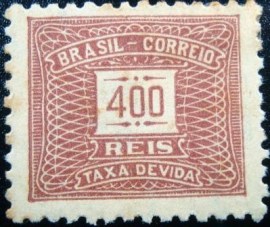 Selo postal do Brasil de 1942 Taxa Devida Horizontal 400 M