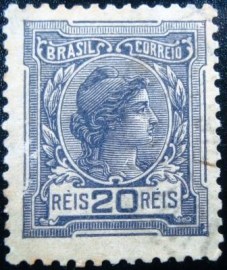 Selo postal do Brasil de 1918 Alegoria República 20 - 155 U