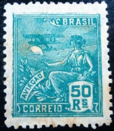 Selo postal do Brasil de 1937 Aviação 50