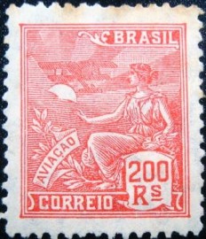 Selo postal do Brasil de 1931 Aviação 200  - R 0281 N