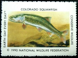 Selo cinderela de 1990 Colorado Squawfish