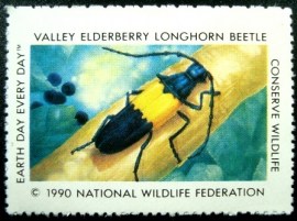 Selo cinderela de 1990 Valley Elderberry Longhorn Beetle